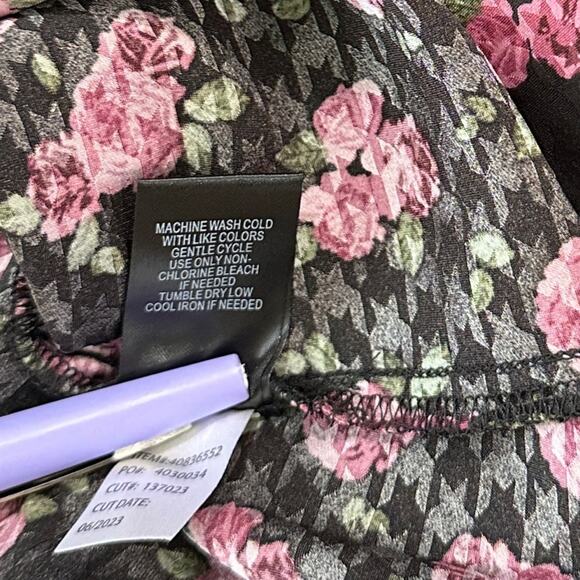 Torrid Tea Length Woven Jacquard Lace Trim Cami Dress Dark Romantic Floral 12 - Picture 7 of 8